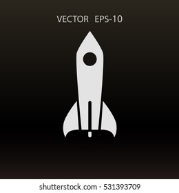 Flat  icon of rocket. vector illustration