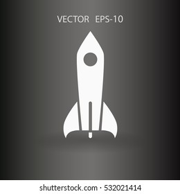 Flat  icon of rocket. vector illustration