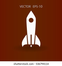 Flat  icon of rocket. vector illustration
