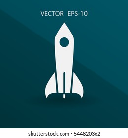 Flat  icon of rocket. vector illustration