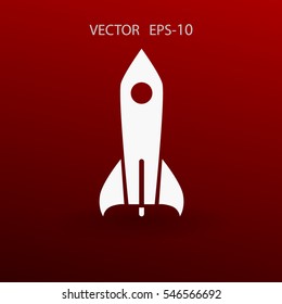 Flat  icon of rocket. vector illustration