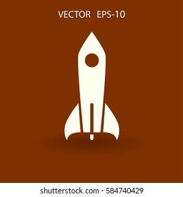 Flat  icon of rocket. vector illustration