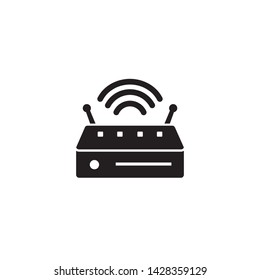 Flat icon of router.