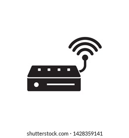 Flat icon of router.