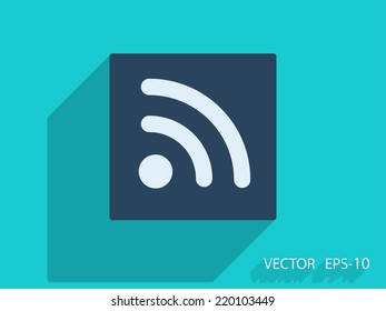 Icono plano de rss
