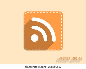 Icono plano de rss