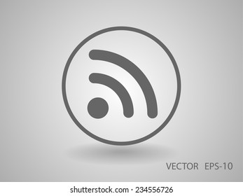 Icono plano de rss