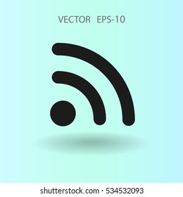 Ícone plano da ilustração do vetor rss