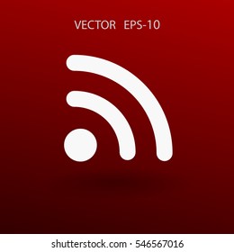 Flat icon of rss. vector illustration