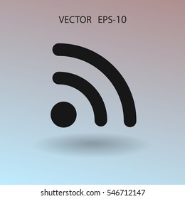 Flat icon of rss. vector illustration