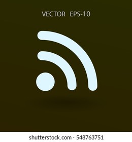 Flat icon of rss. vector illustration