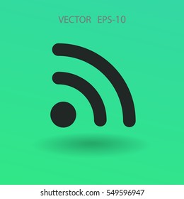 Flat icon of rss. vector illustration