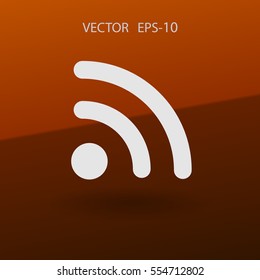Flat icon of rss. vector illustration