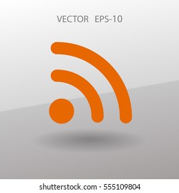 Flat icon of rss. vector illustration