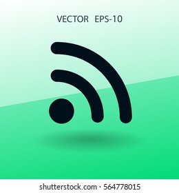 Icono plano de rss. ilustración vectorial