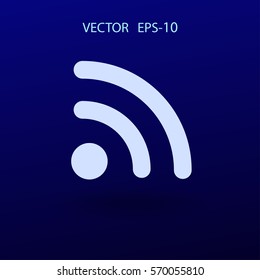 Flat icon of rss. vector illustration