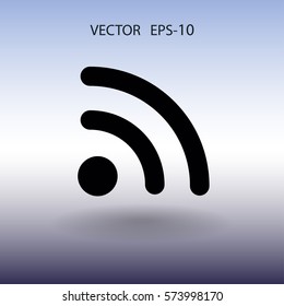 Flat icon of rss. vector illustration