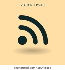 Flat icon of rss. vector illustration