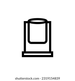 Flat icon rubbish bin minimalism, flat icon of rubbish bin in black and white