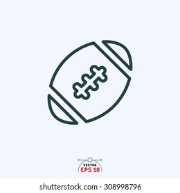 Flat icon of rugby ball