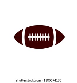 Flat icon rugby ball isolated on white background. Vector illustration.