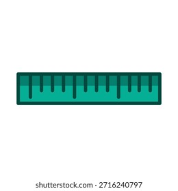 Icono plano de una Regla que representa las herramientas de medición, precisión y aprendizaje. Ideal para App de la educación, Sitios web escolares, diseño de interfaz de usuario, proyectos creativos y gráficos académicos.