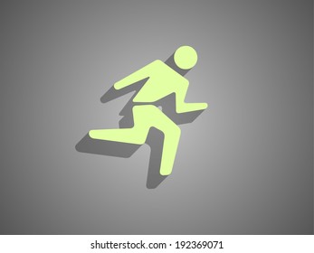 Flat icon of running man