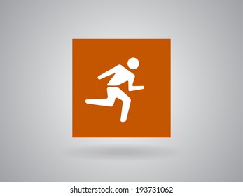 Icono plano del hombre que corre