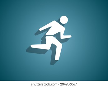 Flat icon of running man
