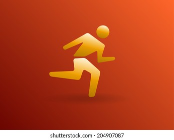 Flat icon of running man