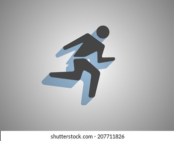 Icono plano del hombre que corre