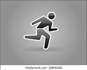 Flat icon of running man