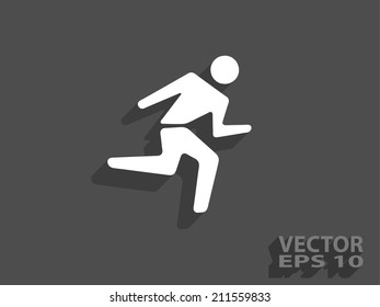 Flat icon of running man