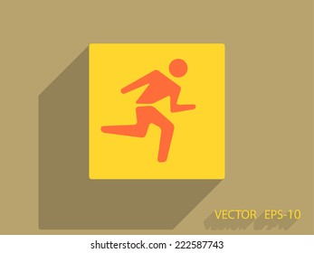 Flat icon of running man