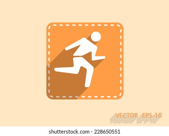 Flat icon of running man