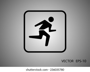 Flat icon of running man