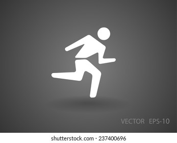 Flat icon of running man