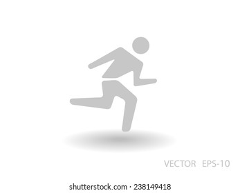Flat icon of running man