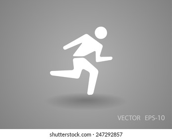 Flat icon of running man