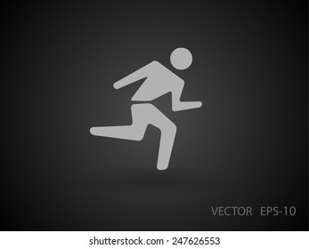 Flat icon of running man