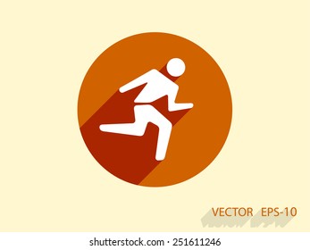 Flat icon of running man