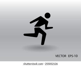 Flat icon of running man