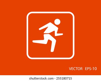 Flat icon of running man