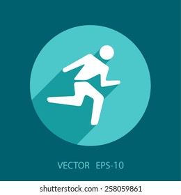 Ícone plano do homem em execução