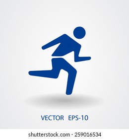Flat icon of running man