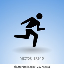 Icono plano del hombre que corre