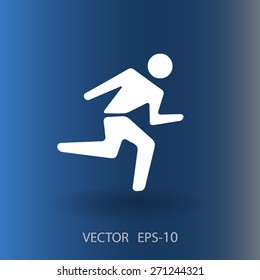 Flat icon of running man
