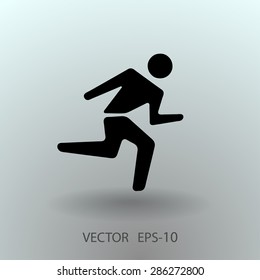 Ícone plano do homem em execução