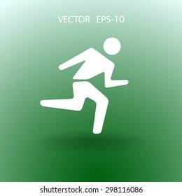 Flat icon of running man