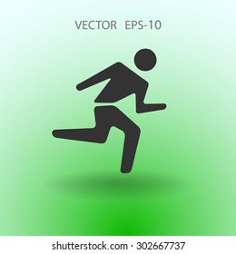 Flat icon of running man